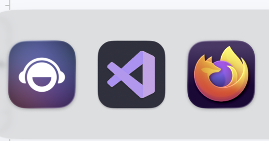 the recolored icon sitting in the cmd-tab switcher, fitting right in