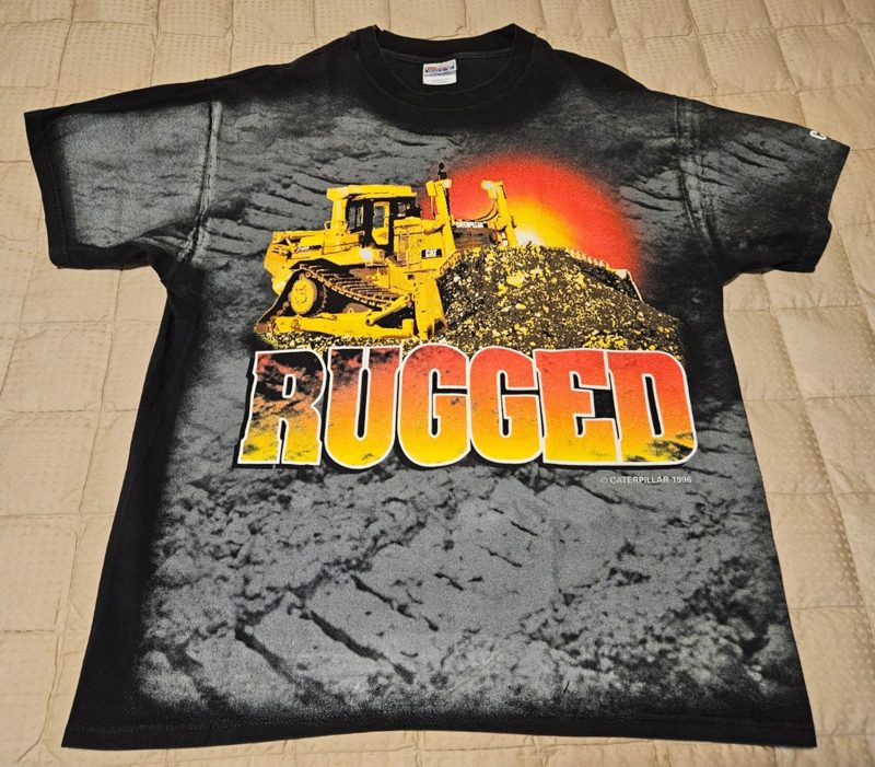 1996 CAT D10R Rugged all-over print tee