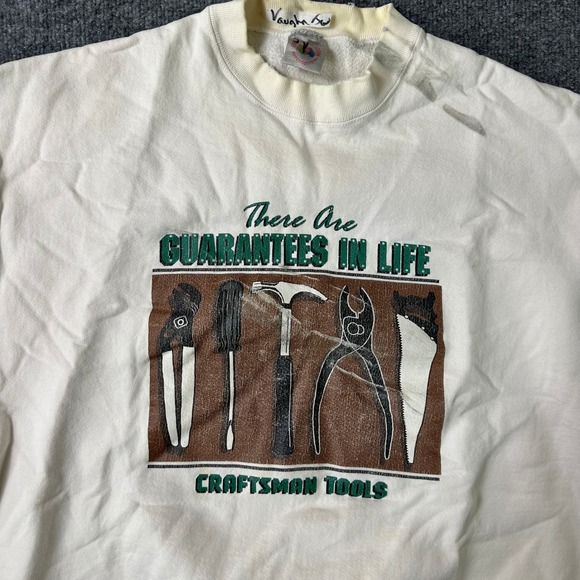 Craftsman Tools There Are Guarantees In Life crewneck, cream