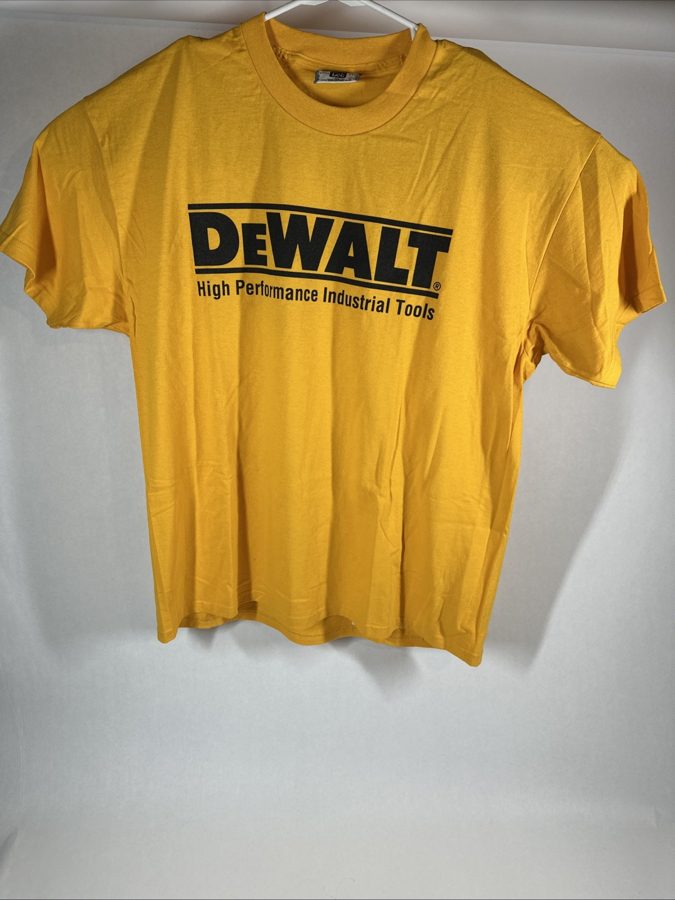 90s DeWalt High Performance Industrial Tools yellow tee, Lee Made in USA