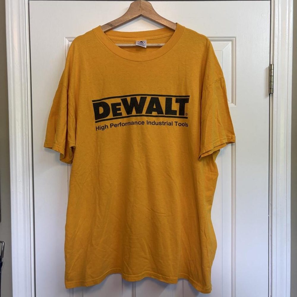90s DeWalt High Performance Industrial Tools yellow tee