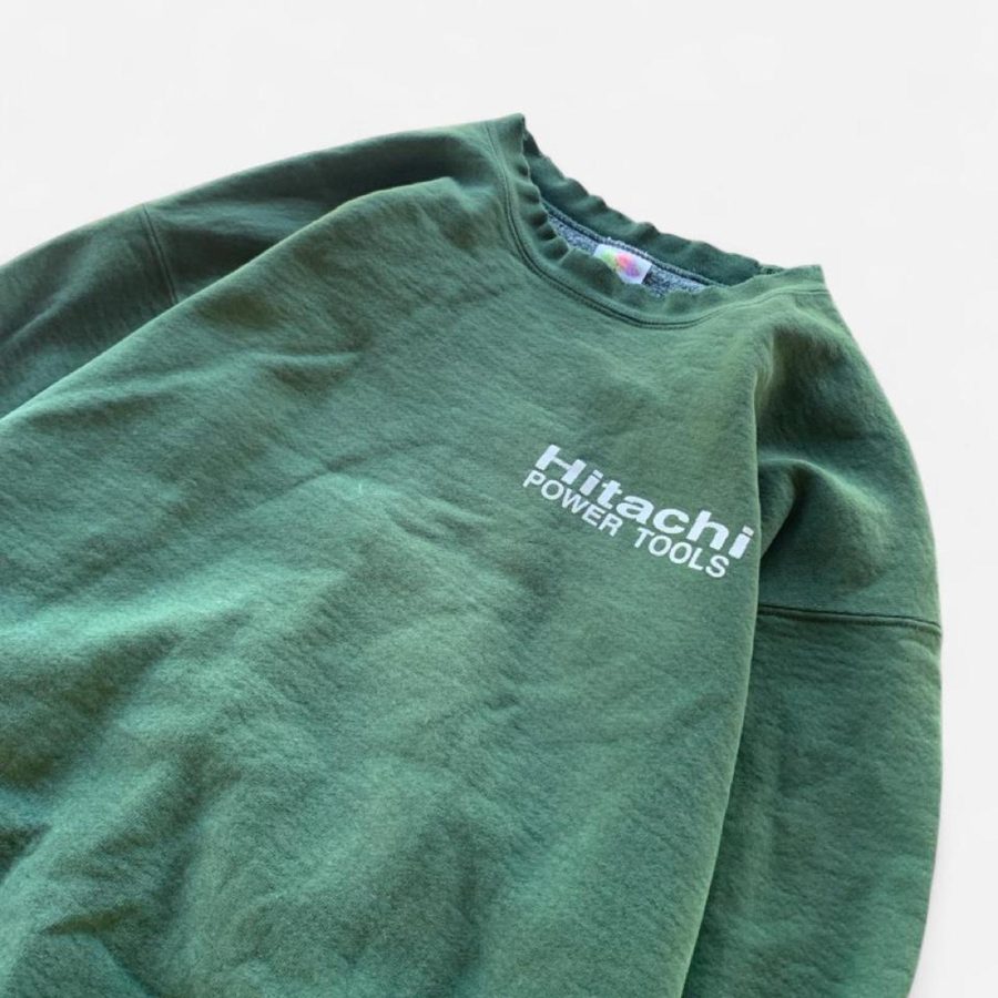 Hitachi Power Tools green crewneck, Fruit of the Loom